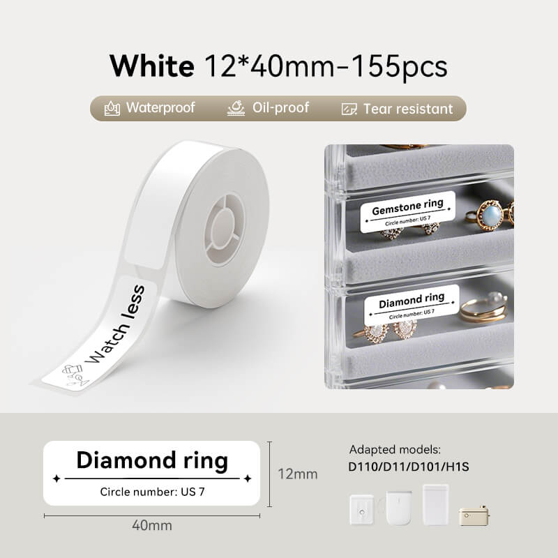 Niimbot D11/D101/D110/H1S White Thermal Labels