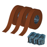 3 Sets – N1 Satin Ribbon Roll Black On Brown Ribbon 14 x 5.1mm