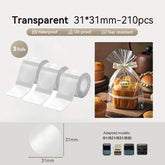 3 Rolls-Niimbot B21/B3S/B1/B31 31*31mm Round Transparent Labels
