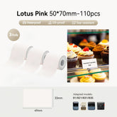 3 Rolls-Niimbot B21/B1/B3S/B31 50*70mm Lotus Pink Labels