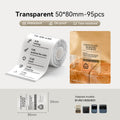 Niimbot B21/B31/B3S/B1/B4/B21 Pro/B2 Pro/B1 Pro 50*80mm 95Pcs Transparent Waterproof Thermal Labels