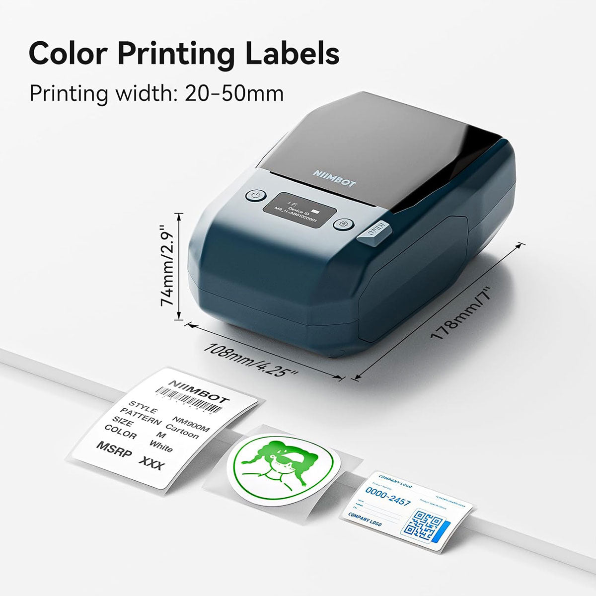 Niimbot M2_H Thermal Transfer Label Printer 300DPI Bluetooth Maker for PC & Mobile, 20-50mm for Office & Outdoor Use