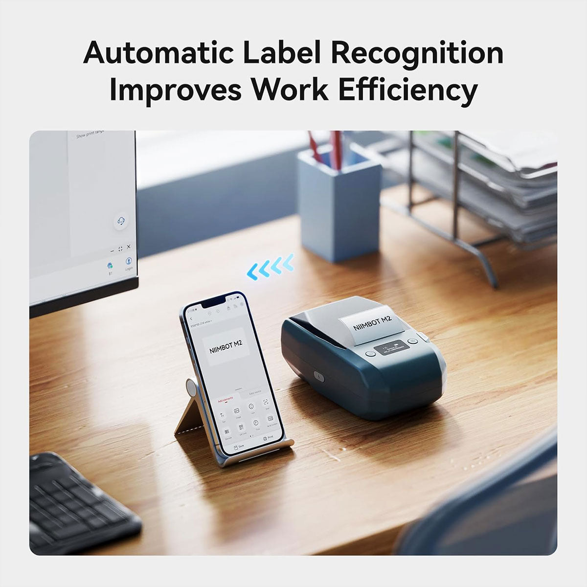 Niimbot M2_H Thermal Transfer Label Printer 300DPI Bluetooth Maker for PC & Mobile, 20-50mm for Office & Outdoor Use