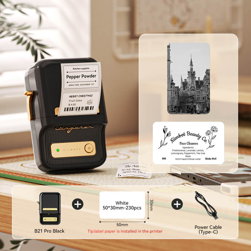 Niimbot B21 Pro 300DPI Bluetooth Label Maker Red & Black Printing Photo Printer for Study Notes, Scrapbooking
