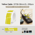 Niimbot B21/B31/B3S/B1/B4/B21 Pro/B2 Pro/B1 Pro 25*38+38mm/2L 200pcs Cable Label Paper - Yellow