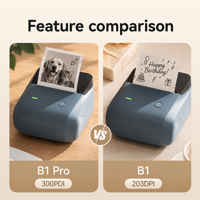 NIIMBOT B1 Pro 300 DPI Bluetooth Thermal Label Printer Red & Black Printing for Home Office & Small Business