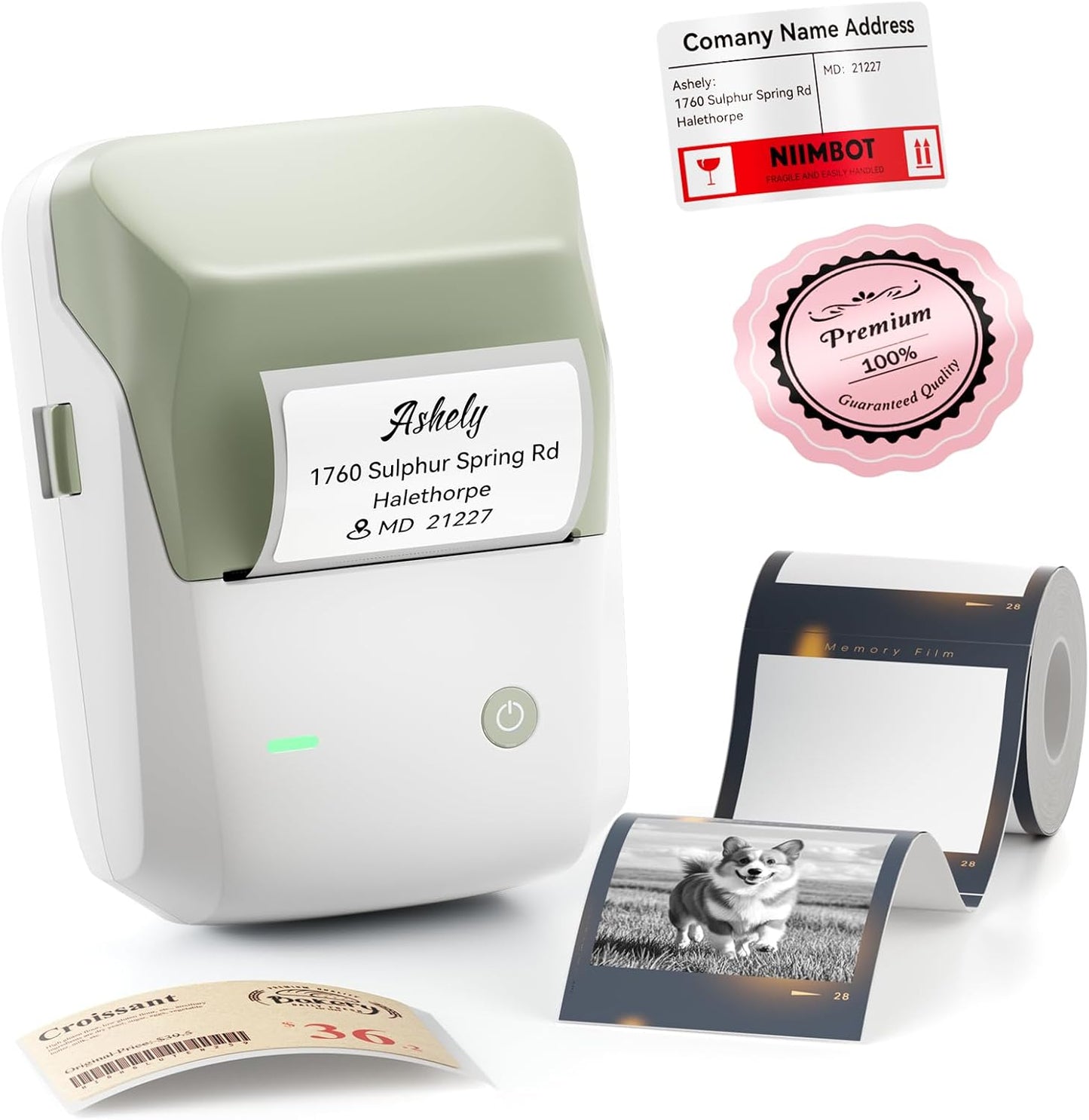 NIIMBOT B1 Pro 300 DPI Bluetooth Thermal Label Printer Red & Black Printing for Home Office & Small Business