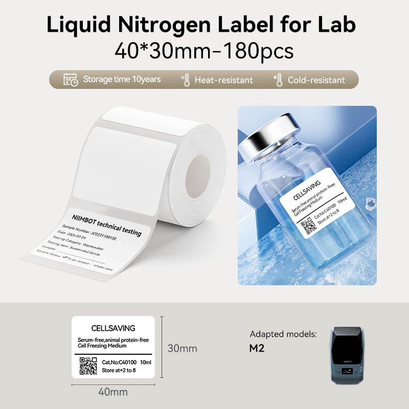 3 Rolls - Niimbot M2/M3 40*20mm 260Pcs White Thermal Transfer Label For Lab