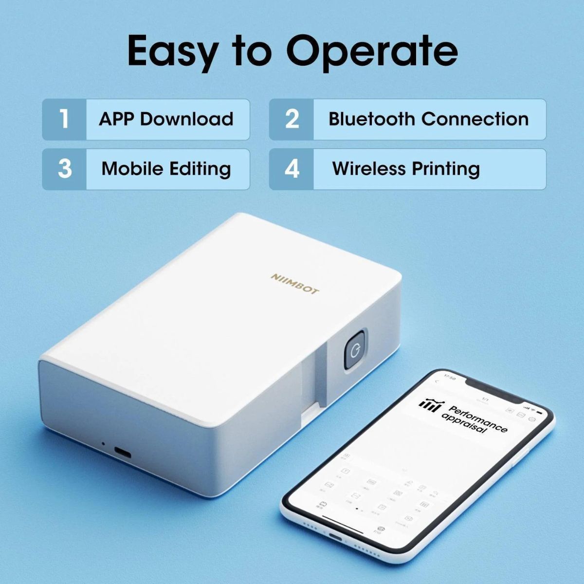 Niimbot N1 (B18) Thermal Transfer Label Maker Portable Ribbon Printer for Gift Wrapping, Home & Small Business