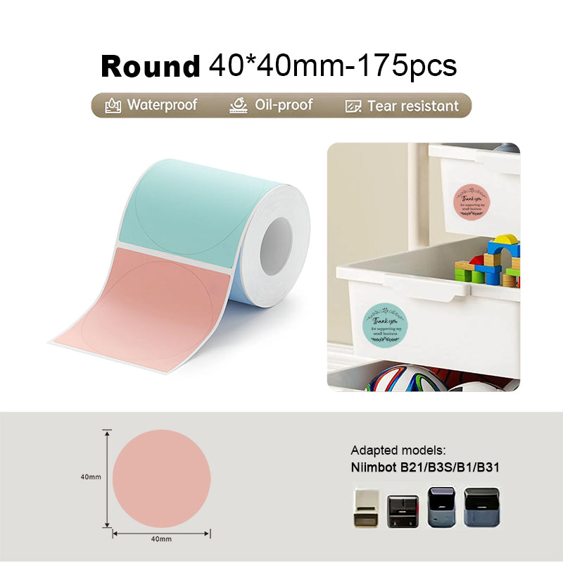 Niimbot B21/B3S/B1/B31 40*40mm 175pcs Round Thermal Labels