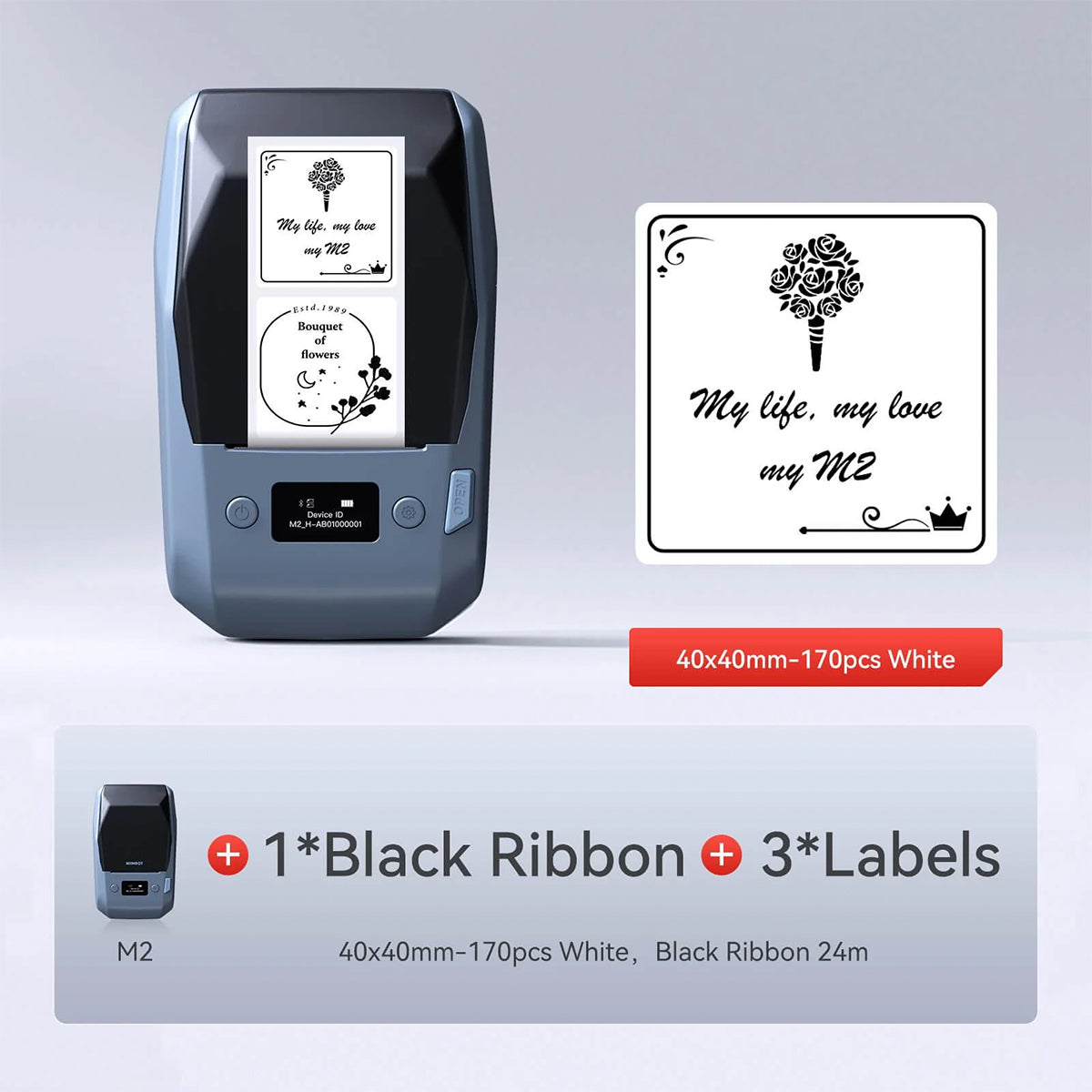 Niimbot M2 Thermal Transfer Label Printer & Consumables Pack
