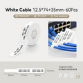 Niimbot D11/D101/D110/H1S 12.5*74+35mm 60Pcs Thermal Cable Labels - White