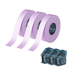 3 Sets  – N1 Satin Ribbon Roll Black On Purple Ribbon 14 x 5.1mm