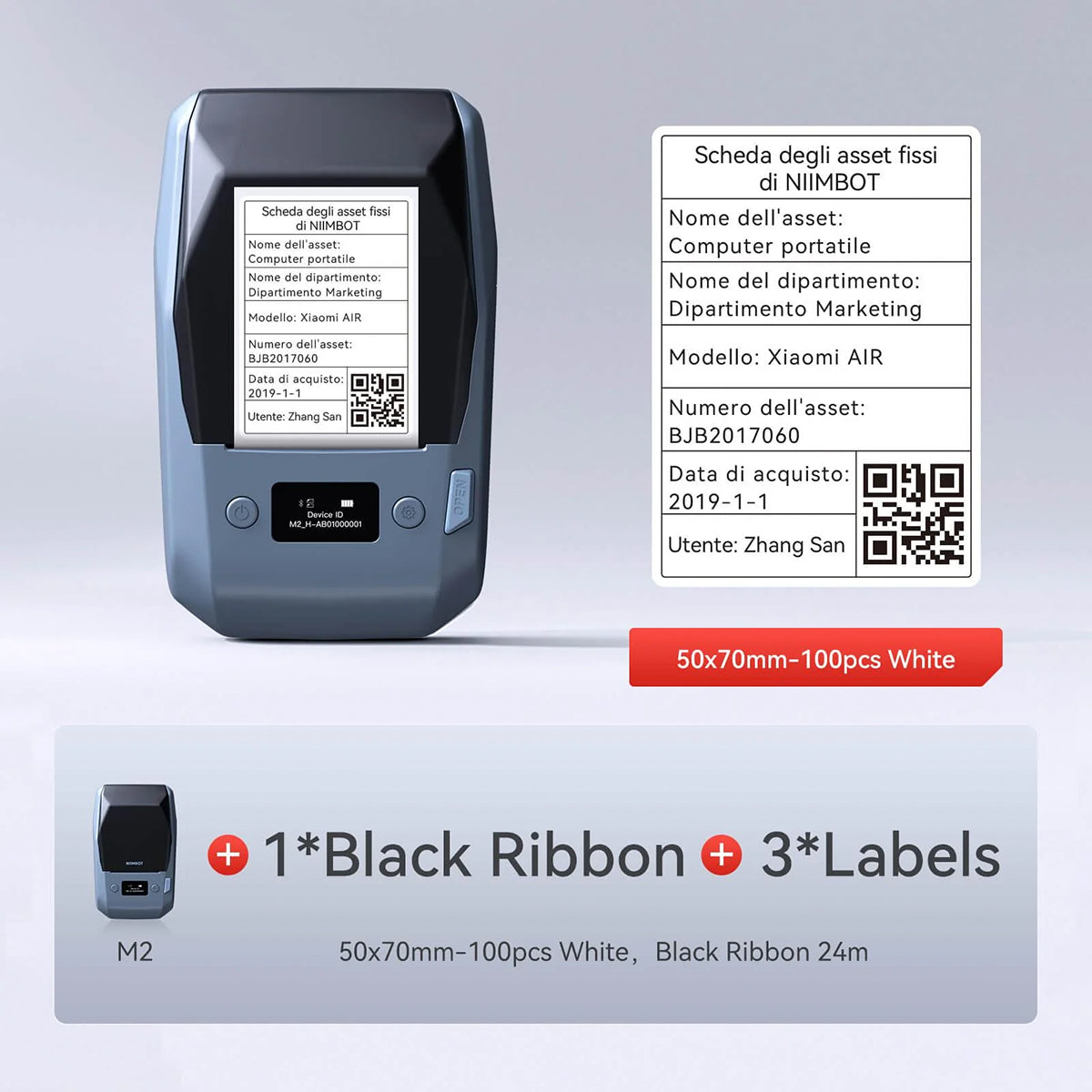 Niimbot M2 Thermal Transfer Label Printer & Consumables Pack