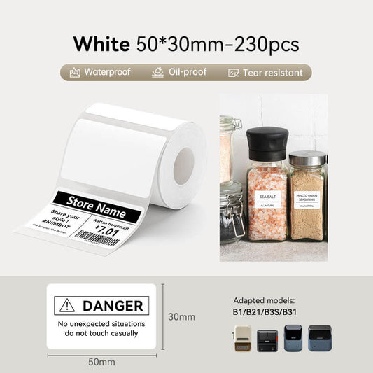 Niimbot B21/B3S/B1/B31 50*30mm 230Pcs White Thermal Labels