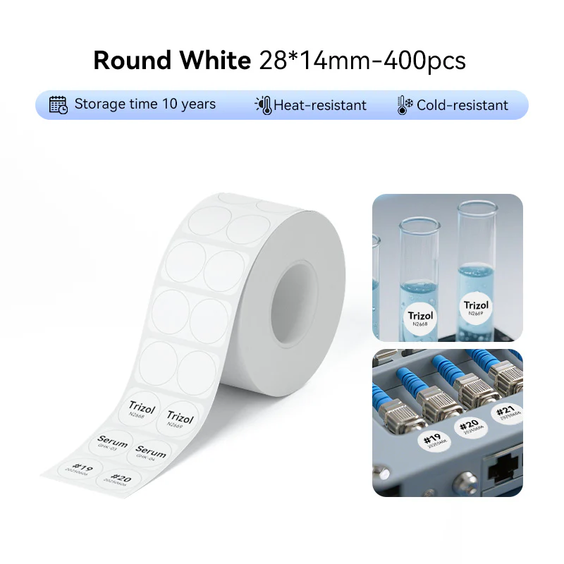 Niimbot M2_H/M3 28*14mm 400pcs Round White Thermal Transfer Labels