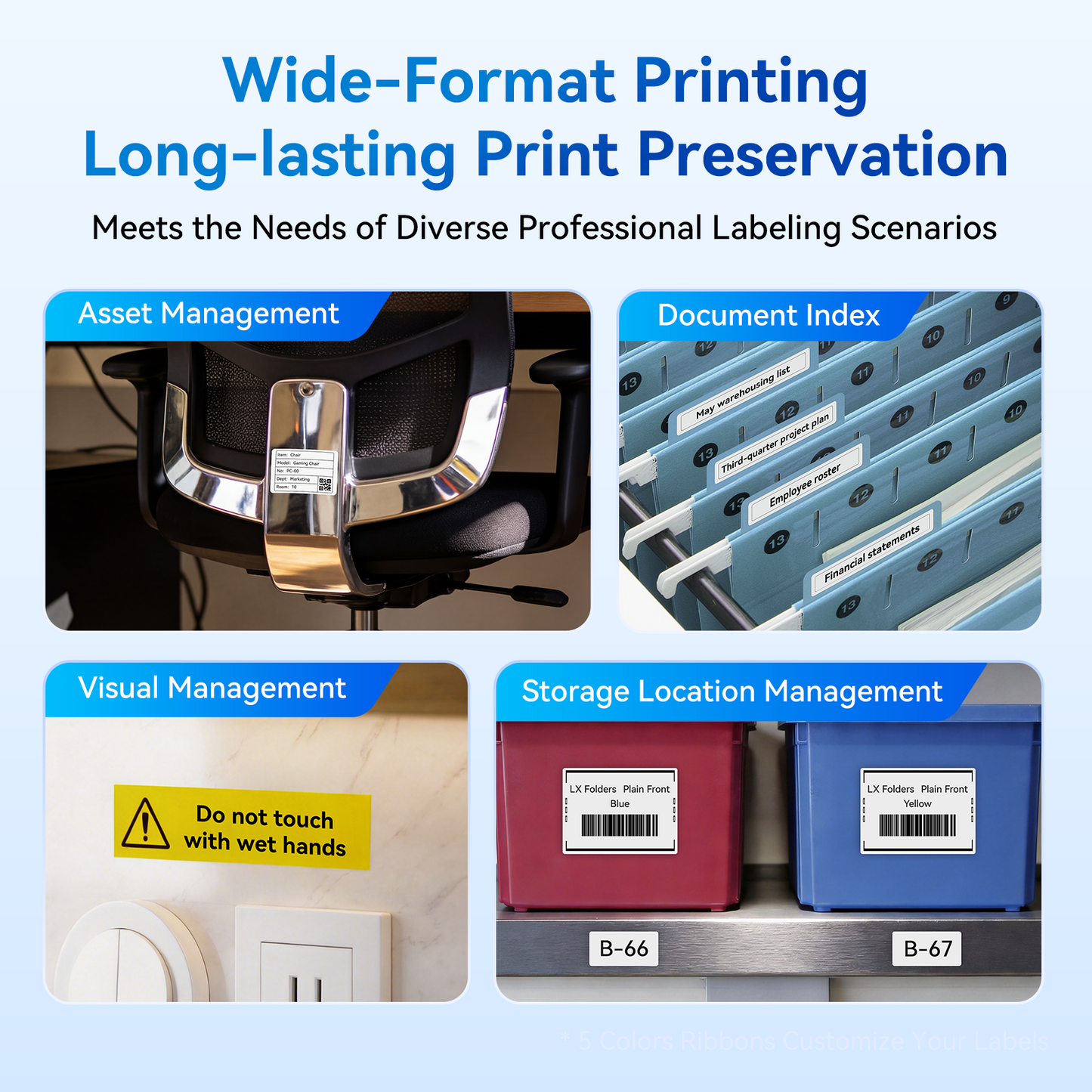 NIIMBOT M2_H Office Labeling Bundle – For File Folders, Asset Management, Cable Identification, Name Badges