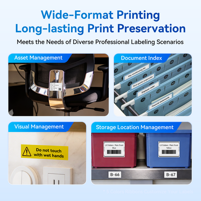 NIIMBOT M2_H Office Labeling Bundle – For File Folders, Asset Management, Cable Identification, Name Badges