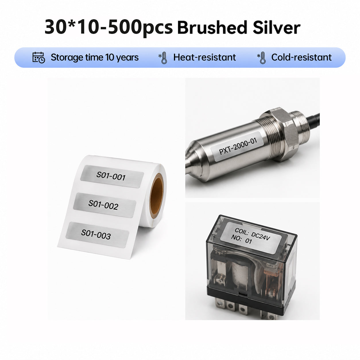 Niimbot M2_H/M3 30*10mm 500Pcs Brushed Silver Thermal Transfer Label
