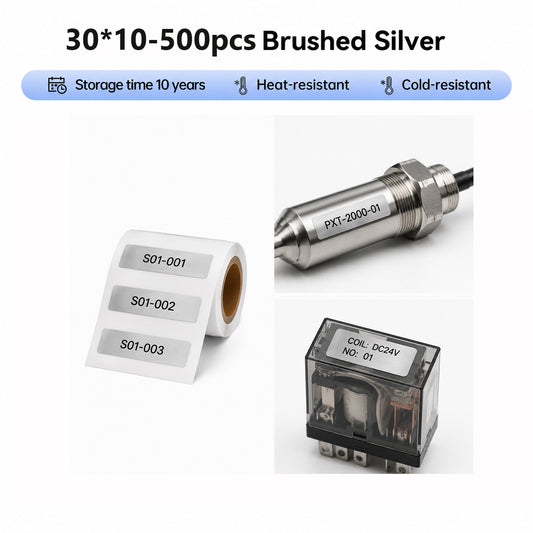 Niimbot M2_H/M3 30*10mm 500Pcs Brushed Silver Thermal Transfer Label