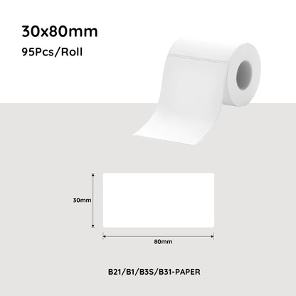 Niimbot B21/B3S/B1/B31 30*80mm 95Pcs White Thermal Labels