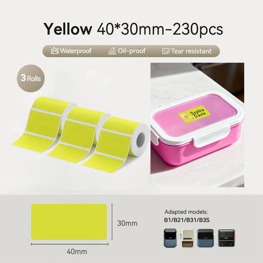 3 Rolls - Niimbot B21/B3S/B1/B31 40*30mm 230Pcs Yellow Thermal Labels