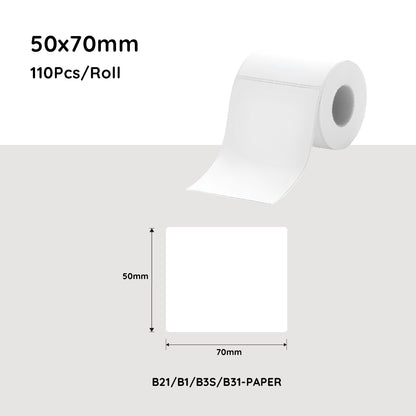 Niimbot B21/B3S/B1/B31 50*70mm 110Pcs White Thermal Labels