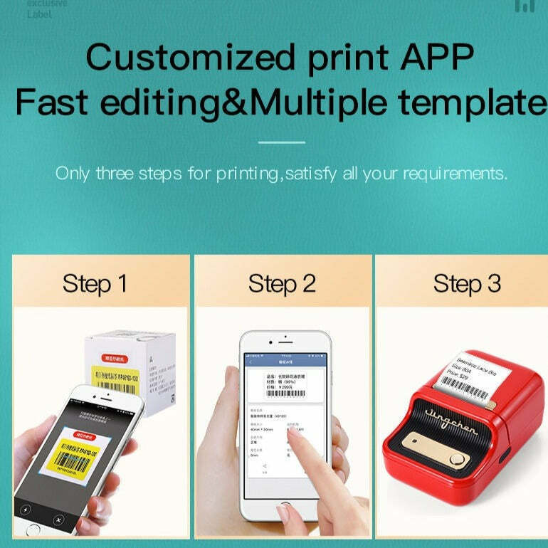 NIIMBOT B21 Portable Bluetooth Thermal Label Maker Inkless Printer for Kitchen, Office & Small Business Organization