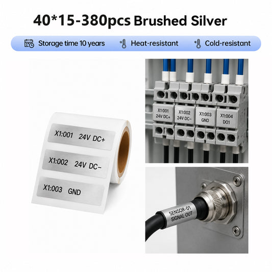 Niimbot M2_H/M3 40*15mm 380Pcs Brushed Silver Thermal Transfer Label