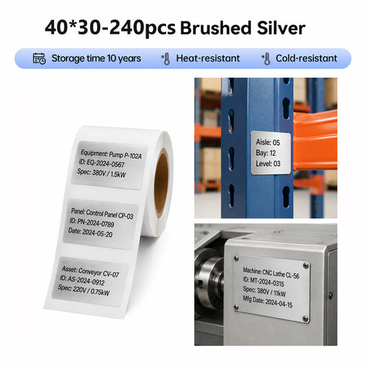 Niimbot M2_H/M3 40*30mm 240Pcs Brushed Silver Thermal Transfer Label