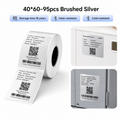 Niimbot M2_H/M3 40*60mm 125Pcs Brushed Silver 50μ Thermal Transfer Label