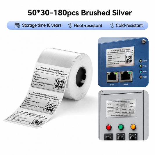 Niimbot M2_H/M3 50*30mm 240Pcs Brushed Silver 50μ Thermal Transfer Label