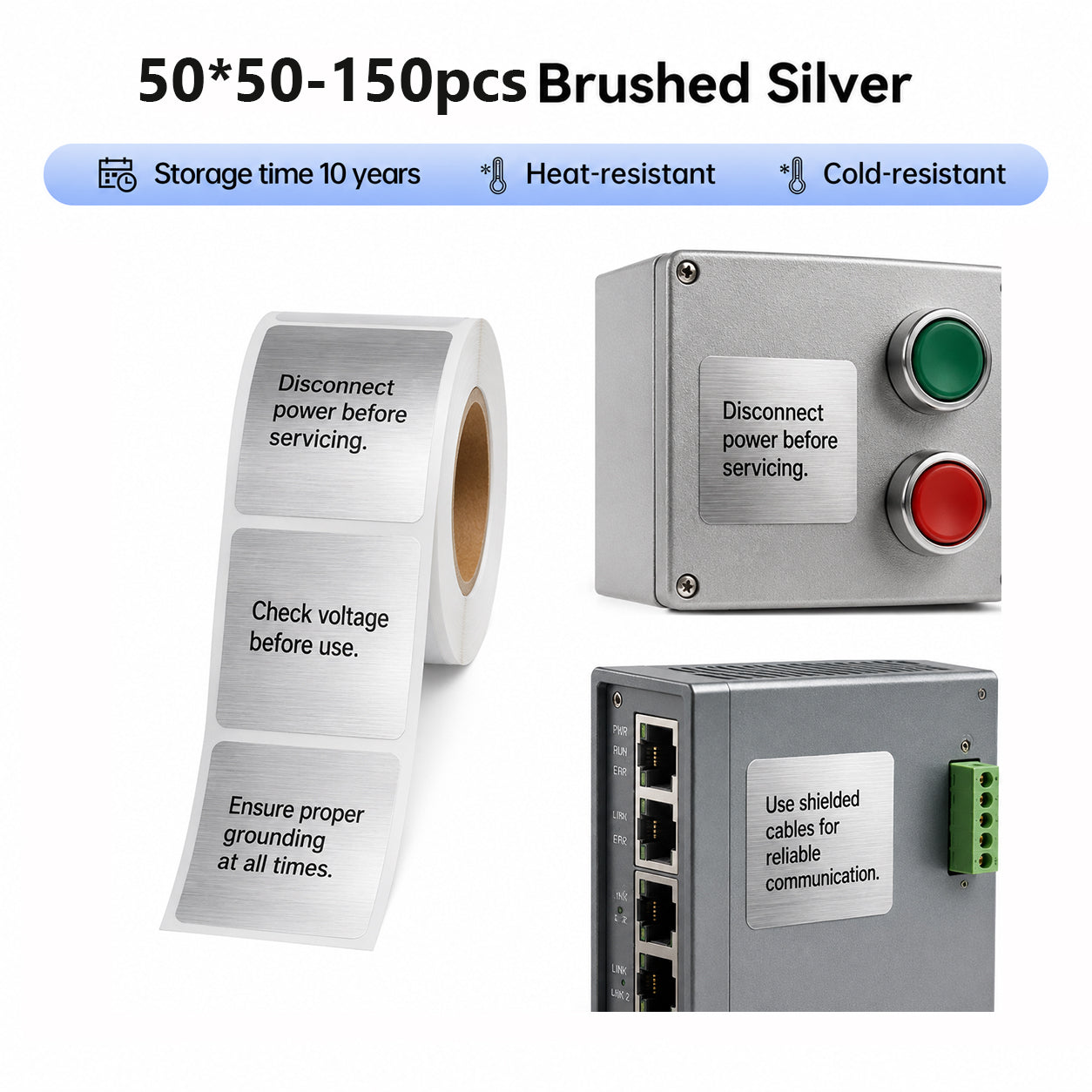 Niimbot M2_H/M3 50*50mm 150Pcs Brushed Silver Thermal Transfer Label