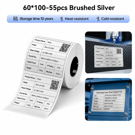 Niimbot M3 60*100mm 55Pcs Brushed Silver Thermal Transfer Label