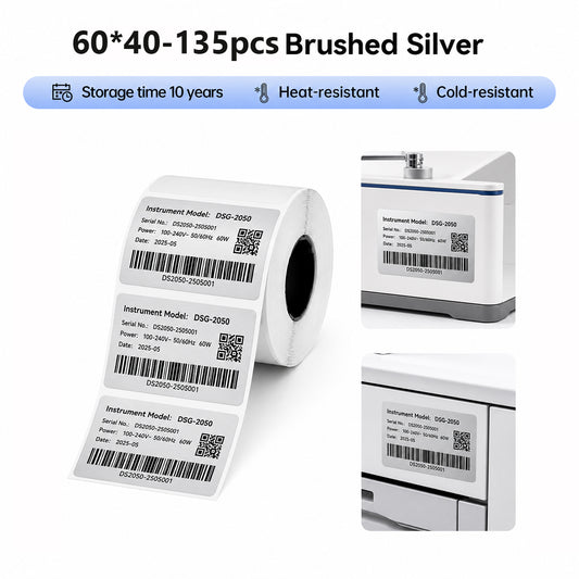 Niimbot M3 60*40mm 135Pcs Brushed Silver Thermal Transfer Label
