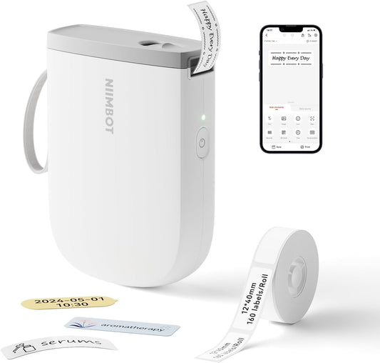 NIIMBOT D11H 300DPI HD Half-Inch Bluetooth Label Printer for Organizing Home Office School