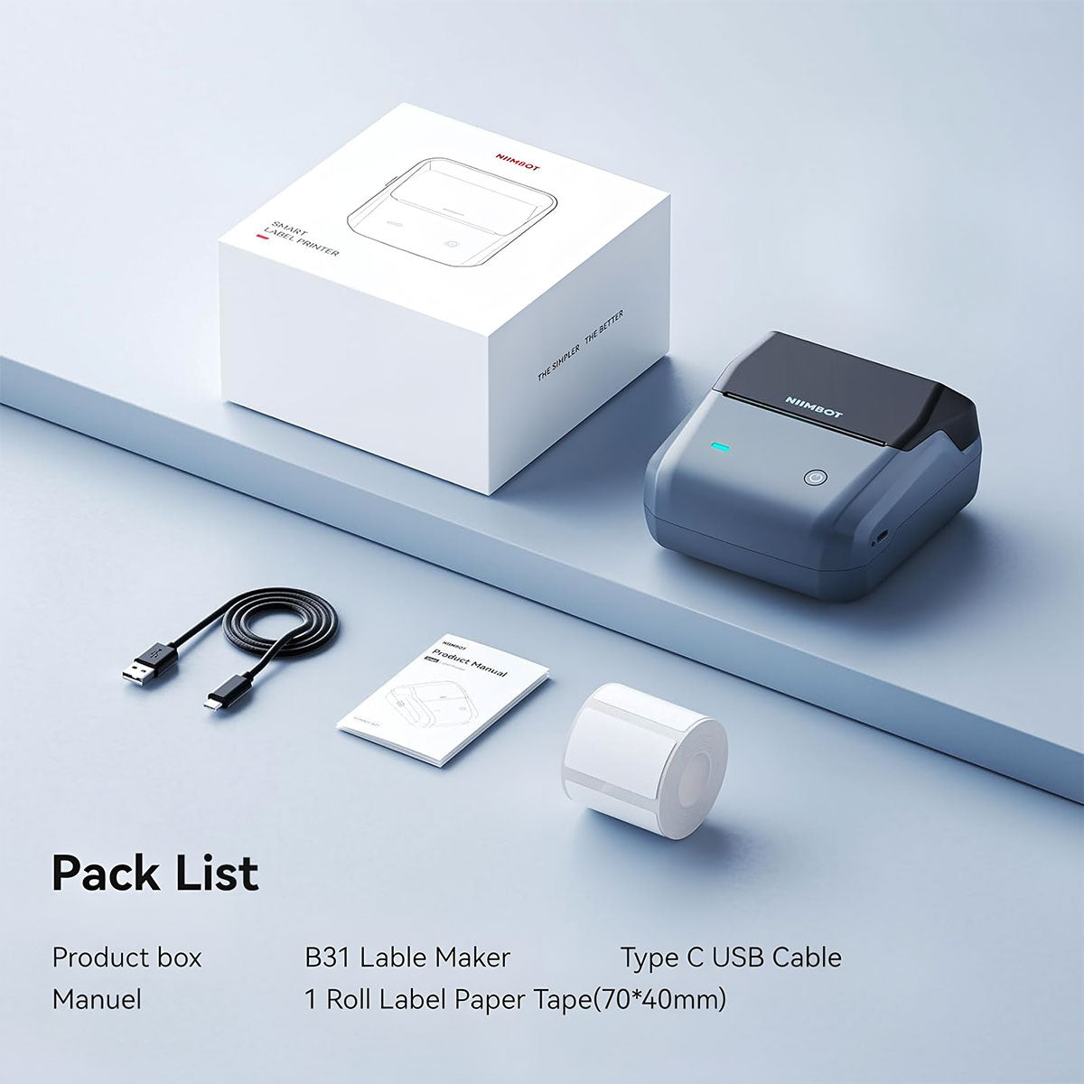NIIMBOT B31 Thermal Label Printer Muiticolour