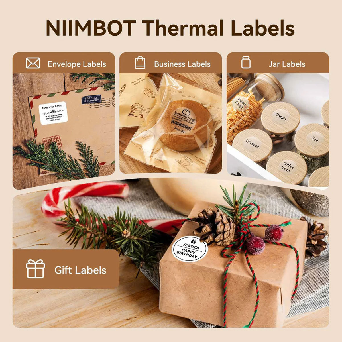 Niimbot B21/B3S/B1/B31 50*50mm Round White Thermal Label