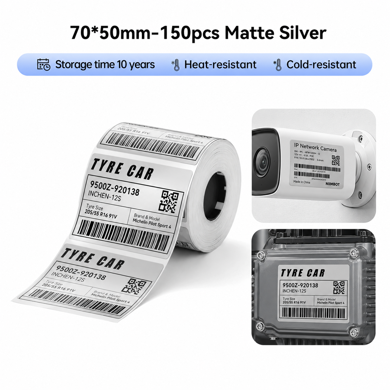 Niimbot M3 70*50mm 110Pcs Brushed Silver Thermal Transfer Label