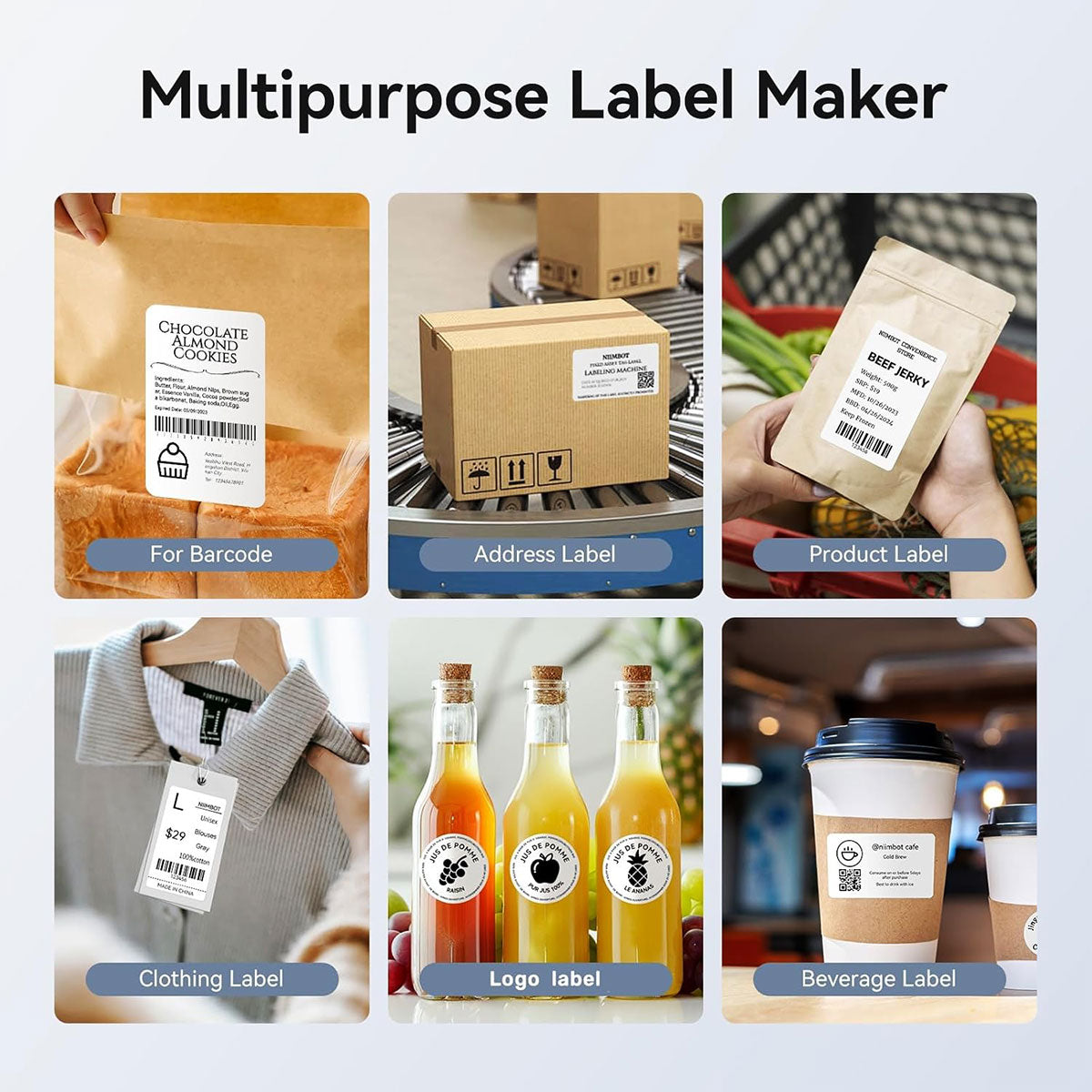 Niimbot B31 Thermal Label Printer Multicolor Maker for Small Business, Kitchen Organization & Shipping Labels