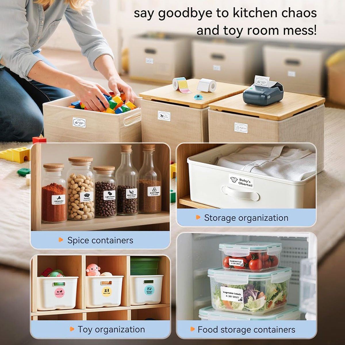 Niimbot B1 Portable 2-Inch Bluetooth Thermal Label Printer For Boutique Price Tags & Kitchen Pantry Labels