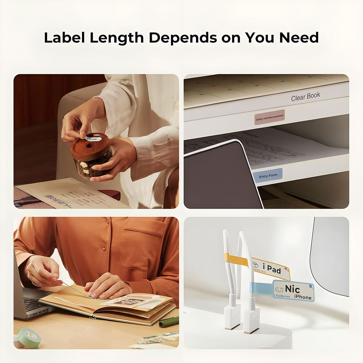 NIIMBOT H1S Portable Bluetooth Thermal Lable Printer Half_Inch Rechargeable Thermal Label Printer for Home School Office Organization