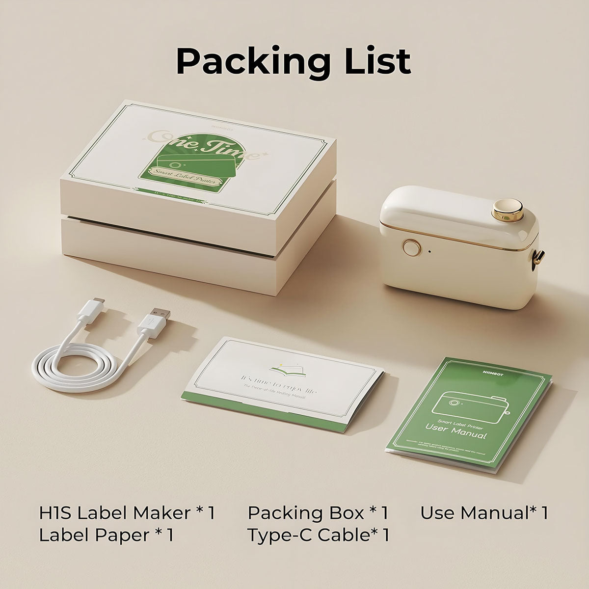 NIIMBOT H1S Portable Bluetooth Thermal Lable Printer Half_Inch Rechargeable Thermal Label Printer for Home School Office Organization