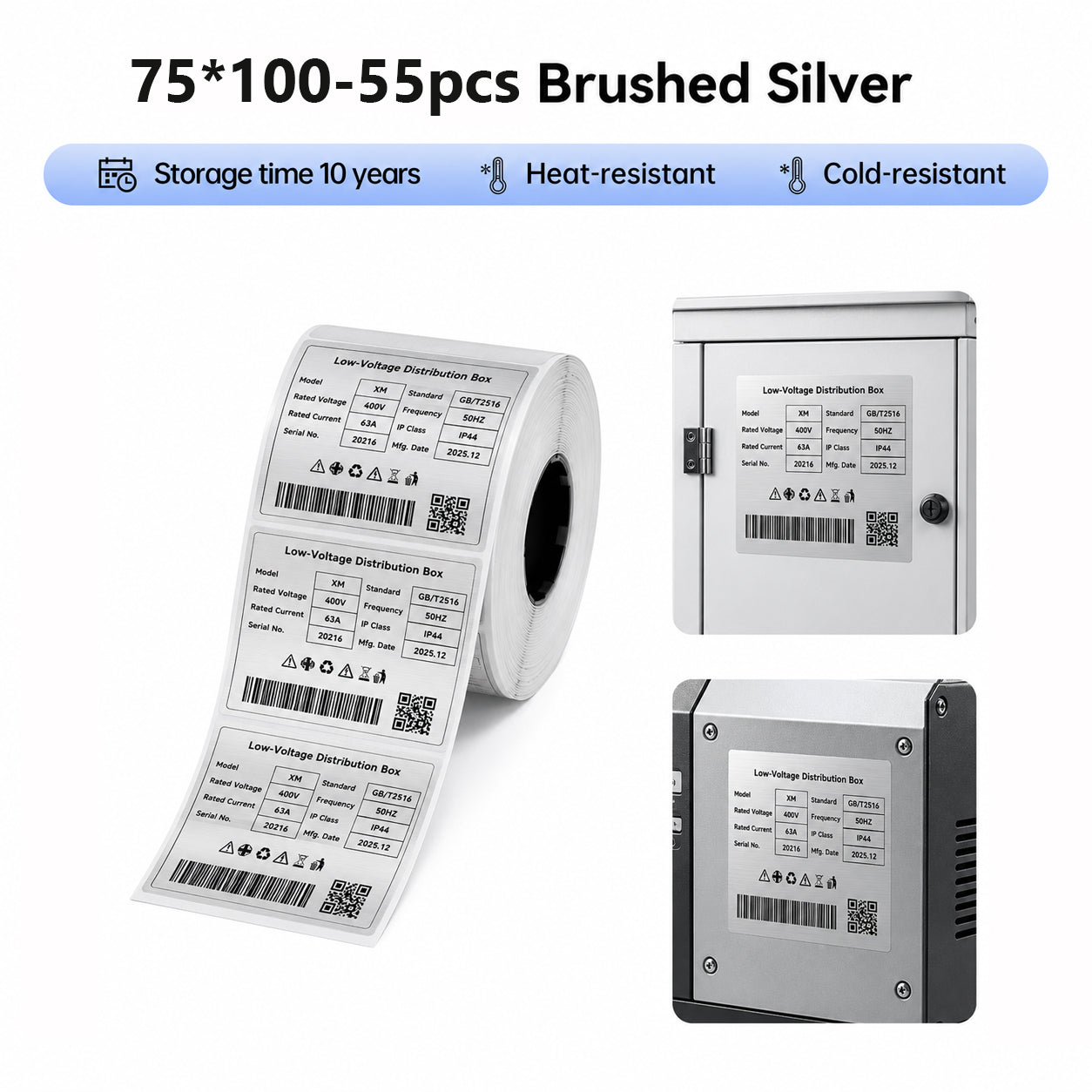 Niimbot M3 75*100mm 55Pcs Brushed Silver Thermal Transfer Label