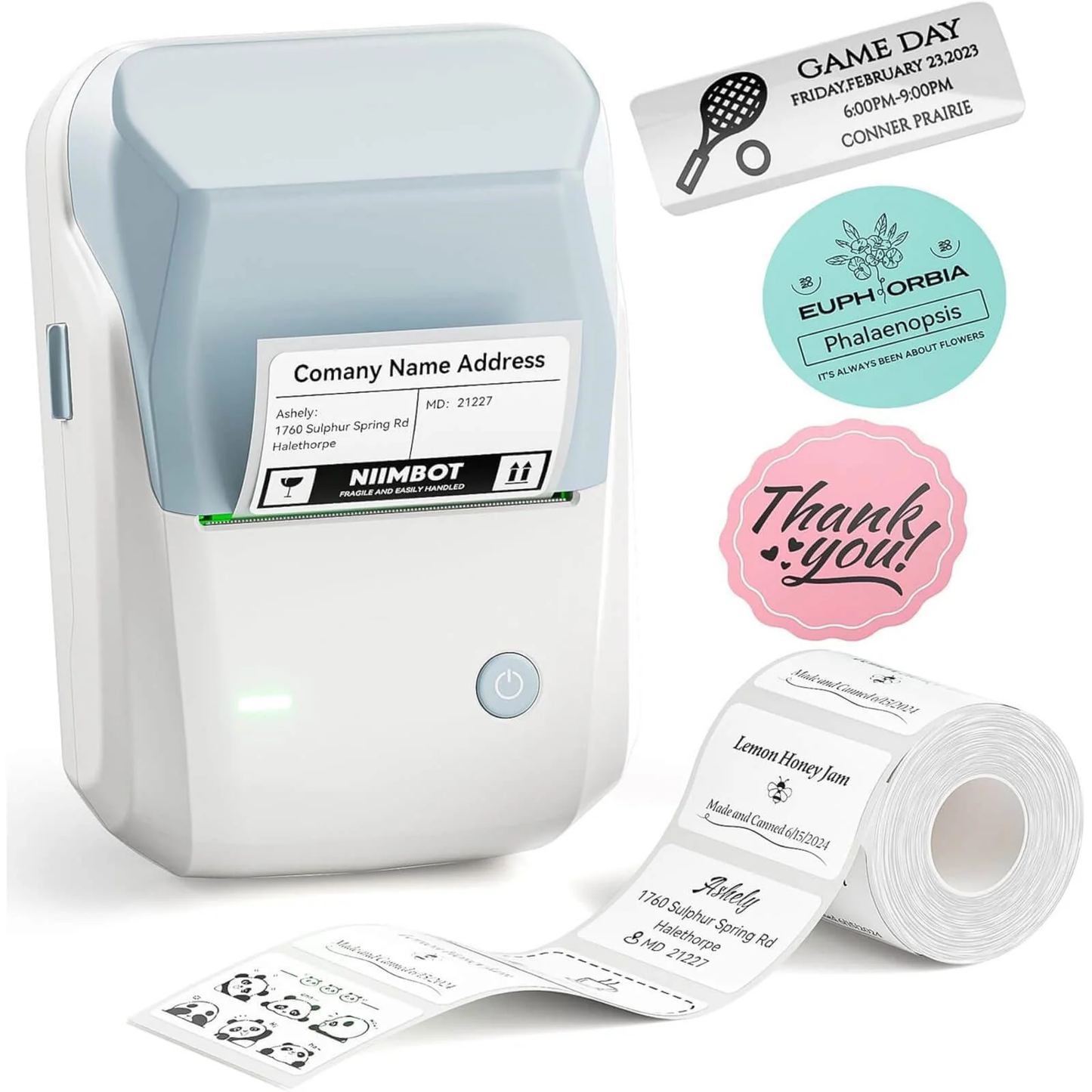 Niimbot B1 Portable 2-Inch Bluetooth Thermal Label Printer For Boutique Price Tags & Kitchen Pantry Labels