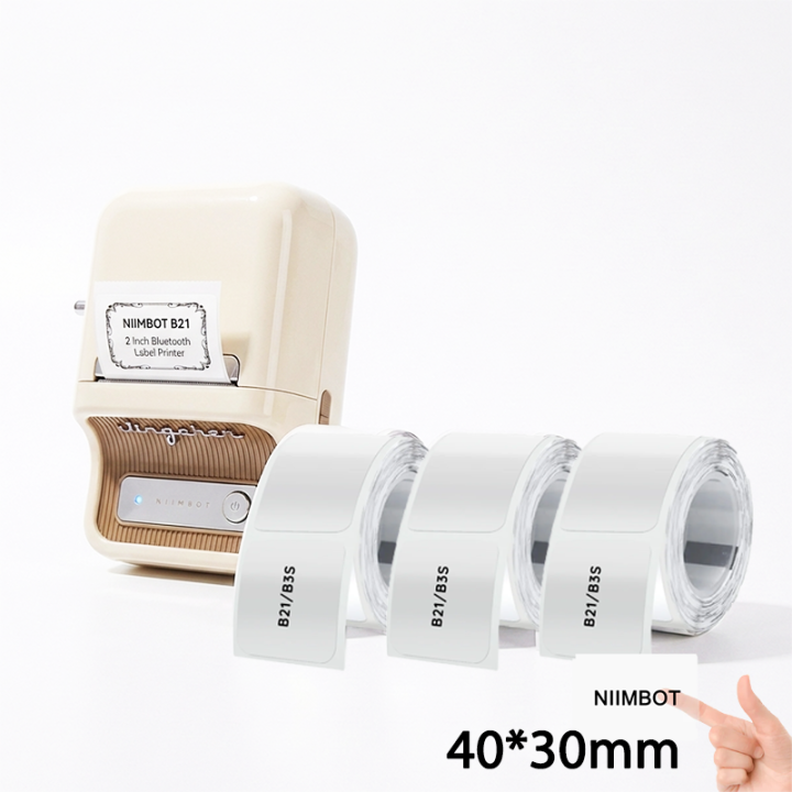 B21 Labeling Kit (Printer + 3 Rolls 40×30mm Transparent Labels) — Restaurant & Kitchen Use