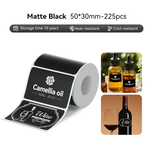 Niimbot M2/M3 50*30mm 225pcs Matte Black Thermal Transfer Labels