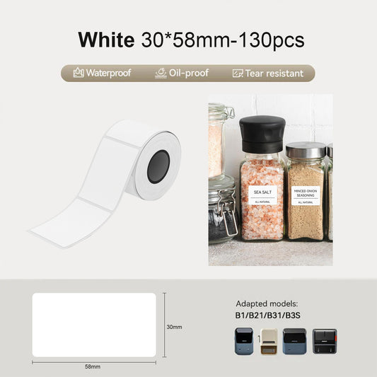 Niimbot B21/B3S/B1/B31 30*58mm 130Pcs White Thermal Labels