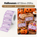Niimbot B31/B3S/B21/B1/B4/B21 Pro/B2 Pro/B1 Pro 40*20mm 315Pcs Halloween Thermal Labels