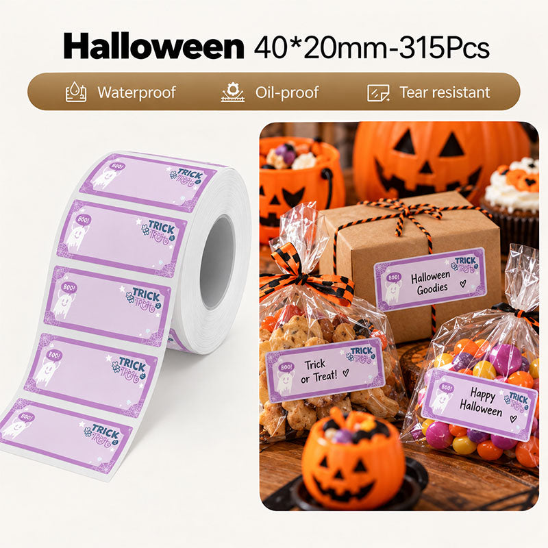 Niimbot B31/B3S/B21/B1/B4/B21 Pro/B2 Pro/B1 Pro 40*20mm 315Pcs Halloween Thermal Labels